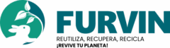 Logotipo de FURVIN, Fundación Recicla – Vida Integral, con símbolo circular verde que representa el reciclaje, la sostenibilidad y la protección ambiental.